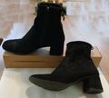 Tamaris Stiefelette Gr. 42 schwarz Wildlleder