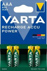 4 Varta 56703 Akku AAA 800mAh Recharge Accu Power NiMH im 4er Blister