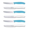 Victorinox 6 Stück Tafelmesser Brotzeitmesser Messer Tomaten (Karbikblau/Weiß)