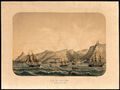 Antiker Meisterdruck-SAINT HELENA-HARBOUR-JAMES TOWN-Lebreton-ca. 1860