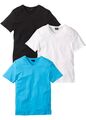 2er Pack T-Shirt mit V-Ausschnitt Gr. 48/50 (M) Weiß Schwarz Herren-Shirt Neu