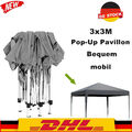 Pavillon 3x3m Pop-Up Stabil Gartenzelt UV Faltpavillon Gartenpavillon Partyzelt