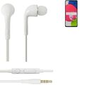 Earphones für Samsung Galaxy A52s 5G in ear headset stereo Ohrstecker weiß