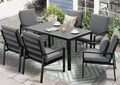 MeXo Gartenmöbel Set Alu Essgruppe Sitzgruppe Gartenset Sitzgarnitur Schwarz