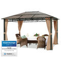 Gartenpavillon 3x4 m Pavillon festes Polycarbonatdach Pergola Partyzelt Alu Zelt