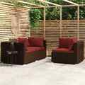 Gartenmöbel 3-tlg. Poly Rattan Sofa Lounge Sitzgruppe mehrere Auswahl vidaXL