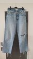 HELLBLAUE DAMEN JEANS VON ZARA MOM JEANS MIT RISS HOSE GR.40 STRAIGHT LEG MODERN