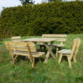 Gartenbank Garten Garnitur Holz Tisch 170 cm Gartenmöbel Kiefer 35mm imprägniert