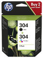 2x ORIGINAL HP 304 TINTE PATRONEN DESKJET 2620 2630 2633 3700 3720 3730 3732 Set