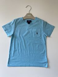 Ralph Lauren Jungen T-Shirt Aqua Blau Pony Logo Kurzarm Baumwolle Alter 3 Jahre