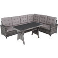 Rattan Lounge Catania Rattan-Lounge Lounge-Set Lounge-Gruppe grau B-Ware