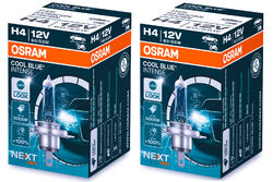 2St OSRAM H4 Cool Blue INTENSE NextGeneration 5000K +100% 12V 60/55W P43t LAMPE