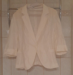 Damen Blazer "Twins", 3/4-arm, Gr. 46, Farbe Natur, getragen