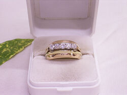 BRILLANT RING / DIAMANTRING: 585 GOLD / GELBGOLD: ca 0,50 ct BRILLANTEN: GR. 60