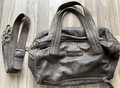 Liebeskind Berlin Tasche,Shopper,Umhängetasche Grau, echt Leder Mit Umhängegurt