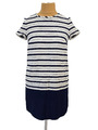 ESPRIT Gr.38 tolles gestreiftes Shiftkleid marine 60er Look cremig dunkelblau