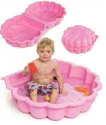 Wassermuschel Sandmuschel Sandkiste 2-teilig Sandkasten XL Planschbecken Pink