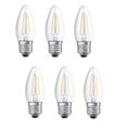 6x OSRAM LED Star Classic B Kerze E27 2,5W = 25W warmweiß EEK:F (Spektrum A-G)