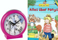 Kinderwecker Ohne Ticken Pferde mit Buch Conni Alles über Ponys - 2121/8 BUBS