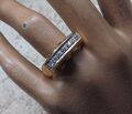 Vintage Silberring 925 Silber Ring vergoldet mit weißen Steinen 7,15 g RG 57