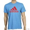 Adidas T-Shirt Herren hellblau Sportshirt Performance Climalite Cotton Funktion