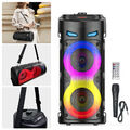 Bluetooth 5.0 Lautsprecher RGB Subwoofer Musikbox Boombox Party LED mit Mikrofon