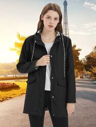 Damen Windbreaker Kapuzenjacke Jacke Kapuze Regenmantel Wasserdicht Mäntel Rain