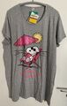 NEU SNOOPY PEANUTS DAMEN NACHTHEMD XL 2XL 3XL BIGSHIRT PYJAMA GRAU SLEEPSHIRT