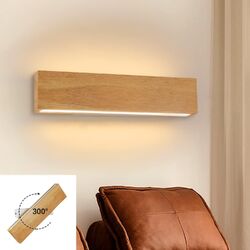 ZMH Up Down Design 3000K Warmweiß Wandleuchte Holz Modern LED innen Wandlampe