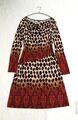 comma Damen Kleid Animal-Print mit Drapierung Langarm Jerseykleid Gr. 40