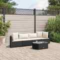  Gartenmöbel Sofa Garnitur Lounge Sitzgruppe 5-tlg. Schwarz Poly Rattan vidaXL