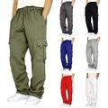 Herren Cargo Hose Jogginghose Trainingshose Mit elastischem Bund Kampfhose Warm