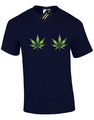 CANNABIS BRÜSTE HERREN T-SHIRT LUSTIG GRAS GANJA BLATT LUSTIG SÜSS DESIGN MARIJUANA