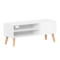 TV-Schrank Lowboard Fernsehschrank 120 cm lang Fernsehtisch  weiß VTL120T46