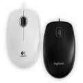 Logitech Maus Optical Mouse B100 Business USB Anschluss Computer PC Schwarz Weiß