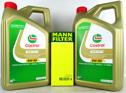 Motoröl 5W30 10Liter Castrol Edge 5W-30 LL Öl + Ölfilter MANN HU831x