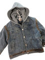 Gr.110/130 Jeansjacke-Steppjacke, Kapuze optisch,Jungen Blaue Winter Jacke