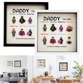 DADDY YOU ARE:Superhero Superhelden Mini Figuren + Vitrine Rahmen Papa Geschenke