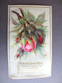 Antike Valentinstagskarte aus dem Garten der Liebe Vers rosa Rosenknospen mit Farnen