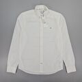 Calvin Klein Herren Oxford Hemd Weiß Small Slim Fit Baumwolle Stretch Button Down