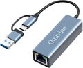 USB 3.0 zu Ethernet Adapter mit USB C zu RJ45 Gigabit LAN 1000Mbps Kabelgebunden