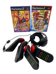 Buzz! Bundle | Das Mega Quiz Das Musik Quiz | 2x PS2 Spiele inkl. 4 Buzzer