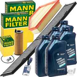 MANN FILTER INSPEKTIONSPAKET+5x1L BMW 0W30 passend für BMW 1er E81 3er E90 X1