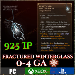 DIABLO 4 ❄️ FRACTURED WINTERGLASS ❄️ SEASON 4 ❄️ SORCERESS ❄️ D4 S4 ITEMS