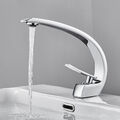 Design Waschtischarmatur Waschbecken Wasserhahn Badarmatur Mischbatterie Gebogen