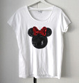 Disney Minnie Maus Damen T-Shirt mit Pailletten ungetragen 100% Baumwolle Gr. L