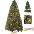 210cm Weihnachtsbaum Künstlich mit 300 LED Beleuchtung Holzständer Tannenbaum DE