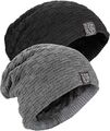 Kungber  Slouch Long Beanie Mütze Damen und Herren Winter Strickmützen Unisex