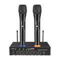 Funkmikrofon Wireless Microphone Mikrofon Set 2 Kanal UHF Hand Mikrofon LED DE