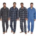  Langärmeliger Pyjama-Set aus 100 % Baumwolle Flanell für Herren Größe M-2XL